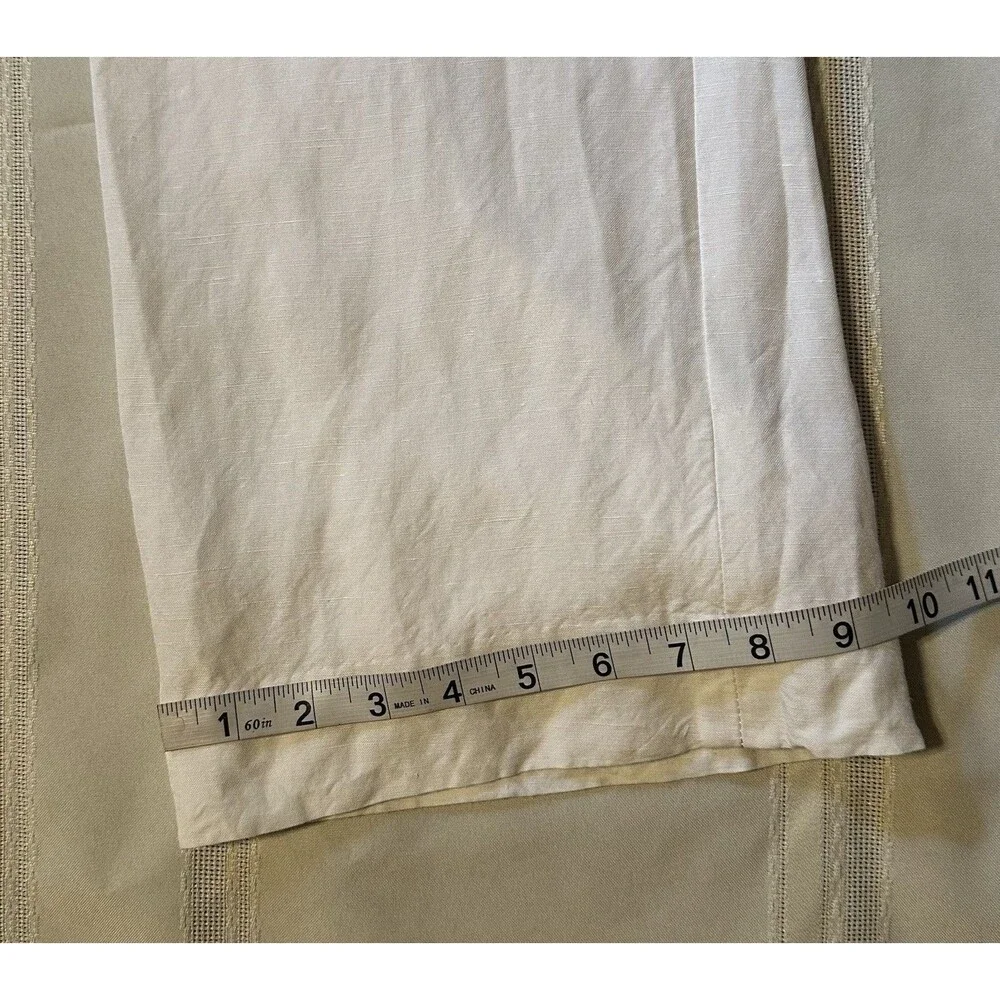 Banana Republic Logan White Linen Blend Straight Leg Tailored Trouser Pants 10